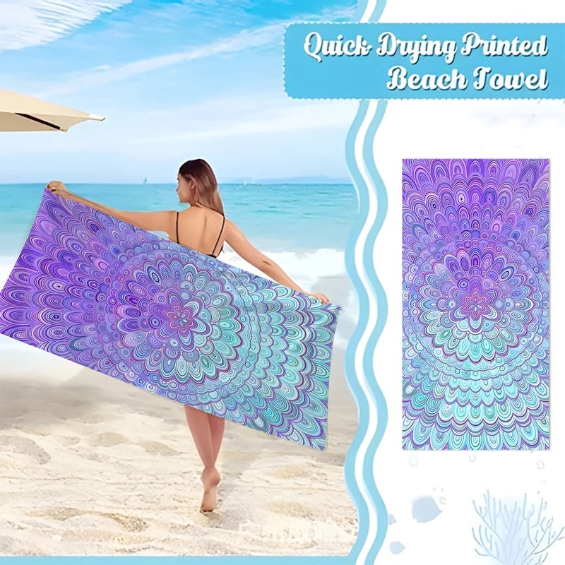 Geometric Patterned Superfine Fiber Beach Towel for Casual Use|Beach Towels & Accessories