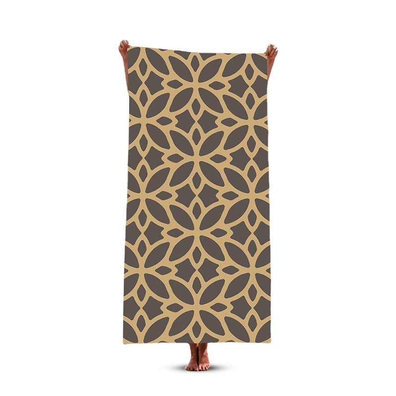 Geometric Pattern Polyester Beach Towel for Casual Vacation Use|Beach Accessories