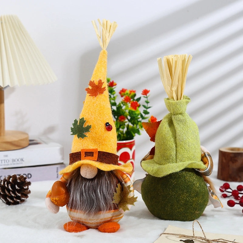 Adorable Handcrafted Autumn Elf Figurine Without Face | Seasonal Home Decor Ornaments