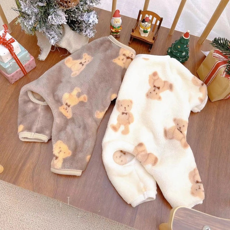 Double-sided Velvet Pet Clothes Warm Four-legged Home Wear for Small Medium Dogs and Cats Autumn Winter|Pet Apparel & Accessories