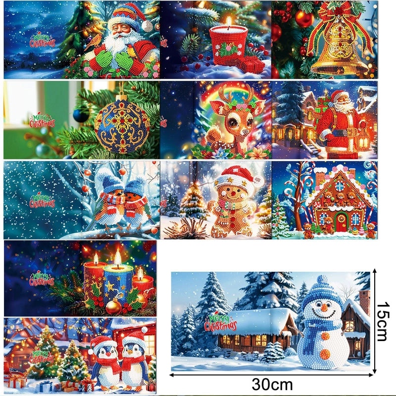 Christmas Diamond Painting DIY Greeting Card with Stickers and Hand Drill | Craft Supplies