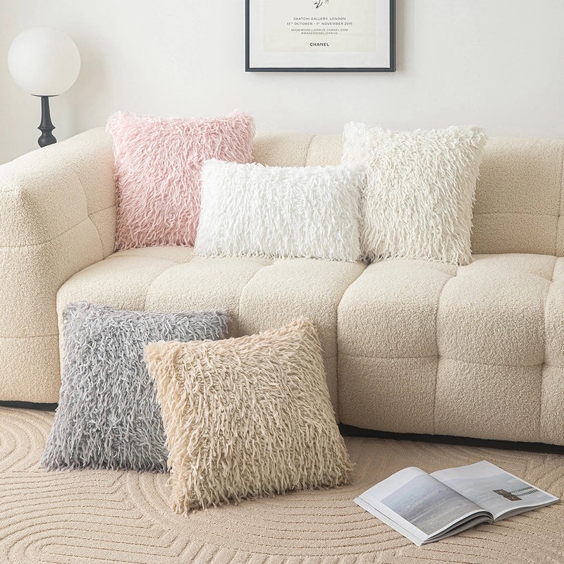 Soft Solid Color Plush Pillow Covers for Couch and Sofa | Home Decor Pillows