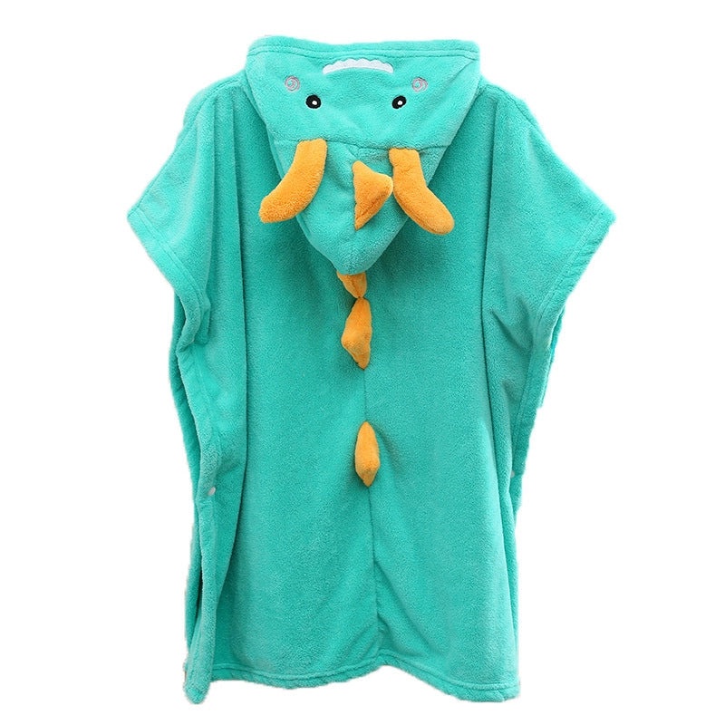 Kids Hooded Dinosaur Bath Towel Soft Absorbent Baby Bathrobe Cute Wearable Cape|Baby & Kids Bath Accessories