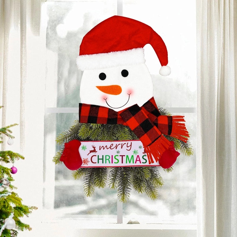 Golden Snowman Christmas Pendant with Lights Green Holiday Home Decor | Christmas Decorations