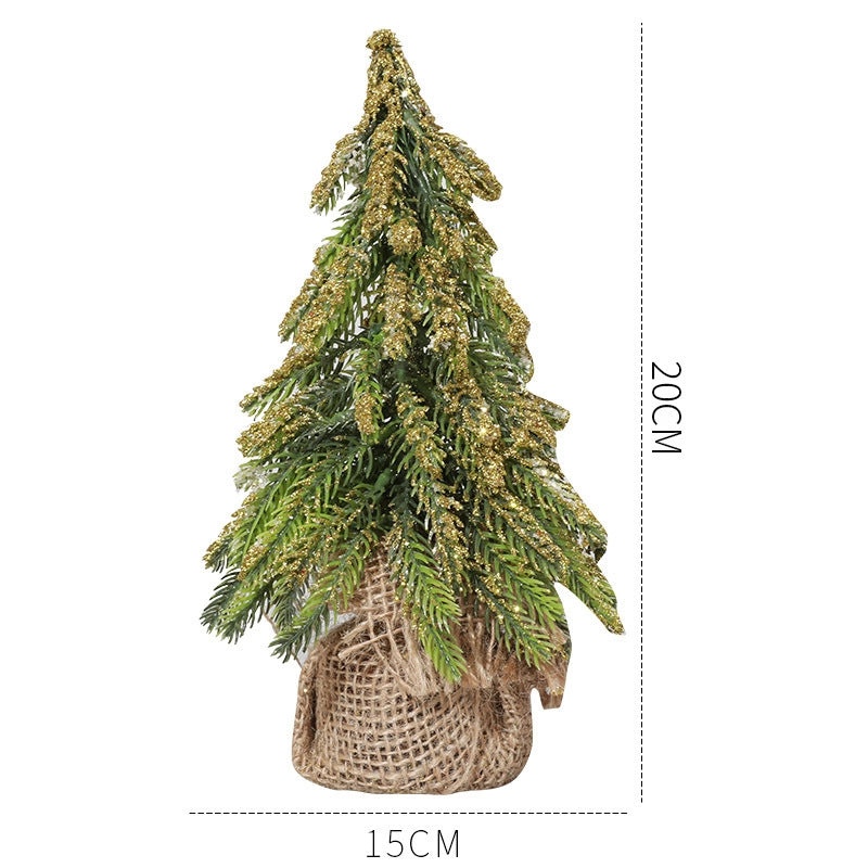 Mini Flocked Christmas Tree Desktop Decor Small Holiday Scene Prop|Home Decor & Seasonal Decorations