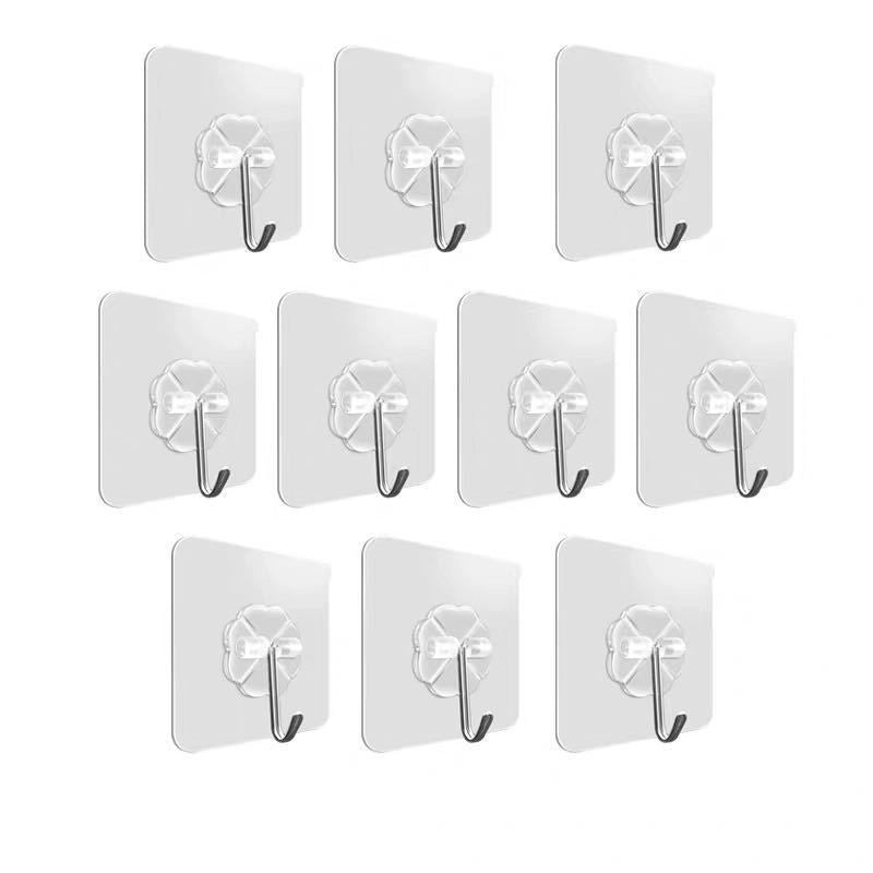 100 Pieces Minimalist Square Plastic Hooks for Wall Hanging | Home Organization Accessories