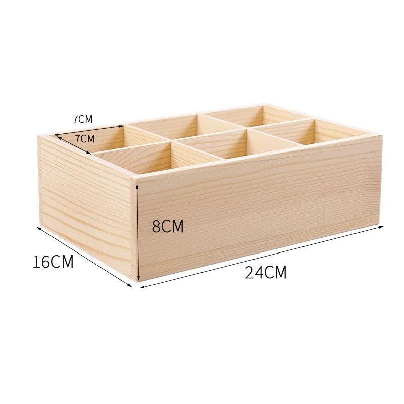 Wooden Multi-Grid Storage Box for Desktop | Home Storage & Organization
