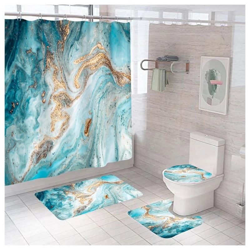 Modern Marble Pattern Polyester Shower Curtain for Bathroom|Bath & Shower Curtains