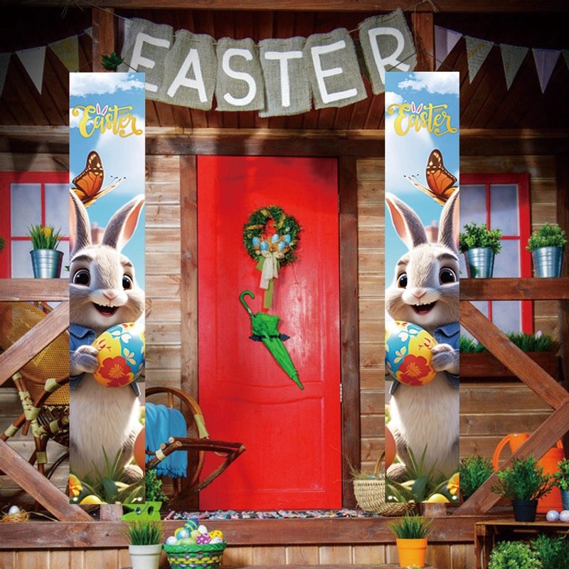 Easter Rabbit Hanging Ornaments Pair Cute Polyester Couplets Decorations|Home Decor