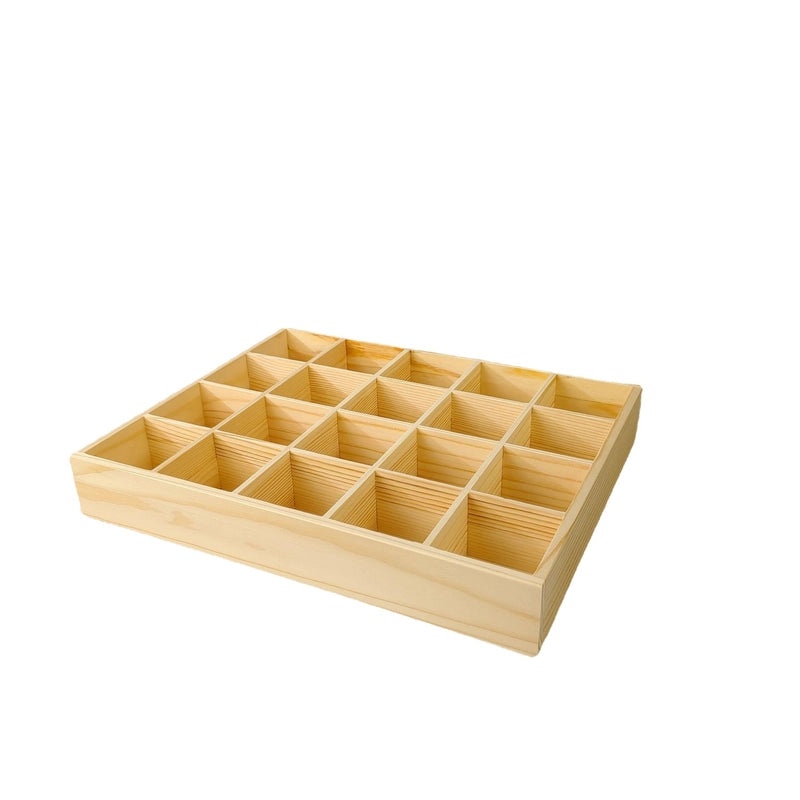 Wooden Multi-Grid Storage Box for Desktop | Home Storage & Organization