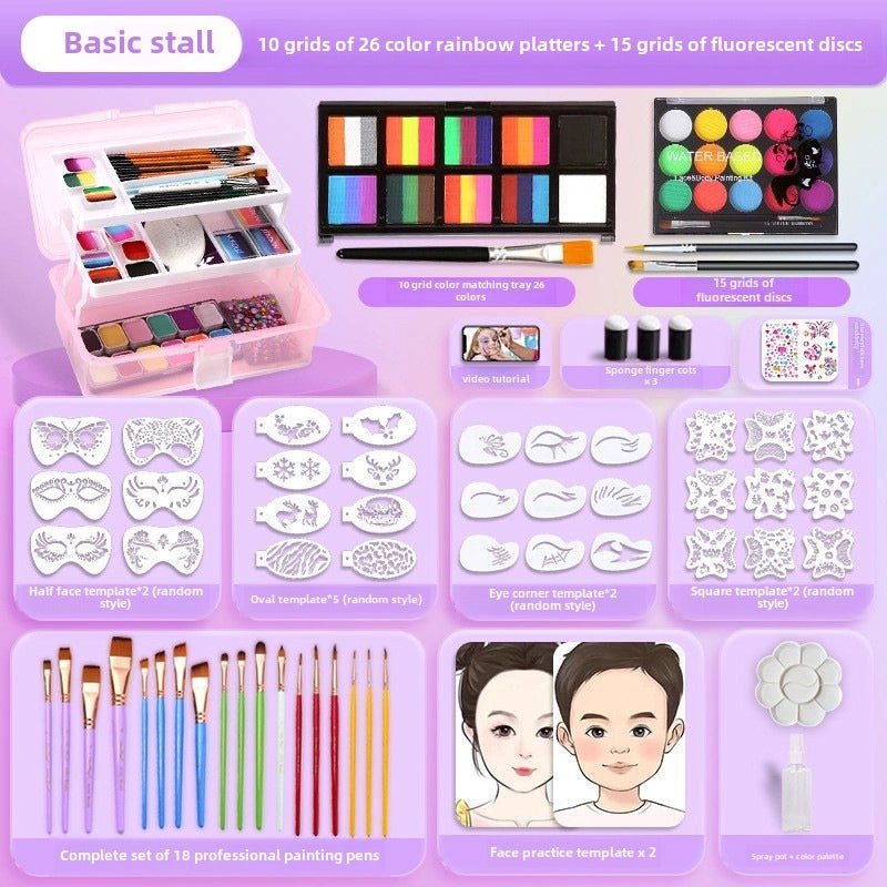 12-Color Face Paint Set for Kids Water-Soluble Safe Halloween Body Makeup|Children's Face Paint & Body Art