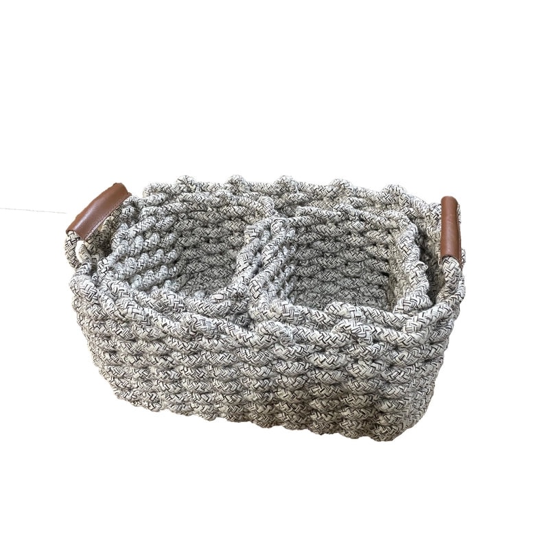 Cotton Rope Woven Storage Basket with Handle for Cosmetics and Desktop Organization | Home Storage & Organization