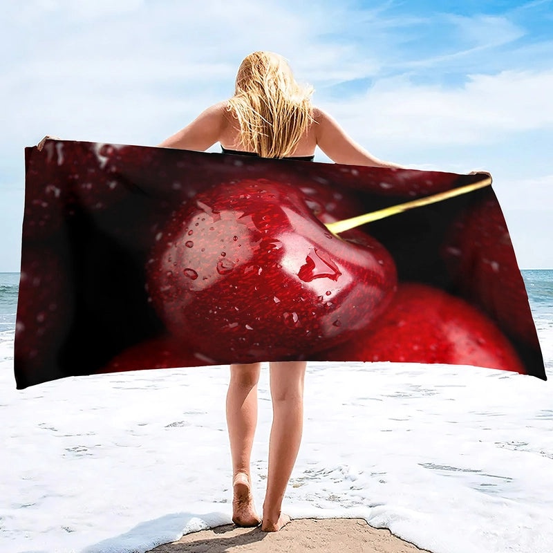 Adorable Cherry Patterned Superfine Fiber Towel | Home & Kitchen Towels