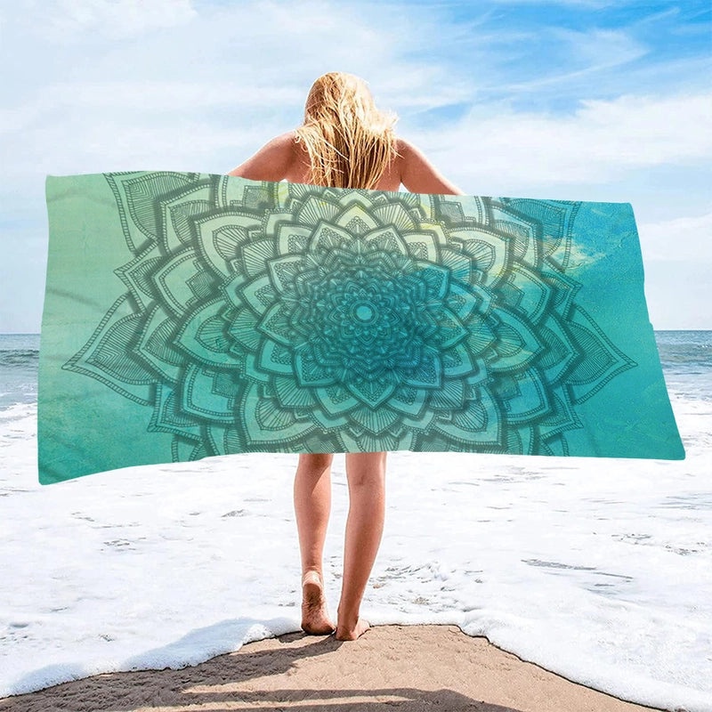 Geometric Patterned Superfine Fiber Beach Towel for Casual Outdoor Use|Beach Towels & Accessories