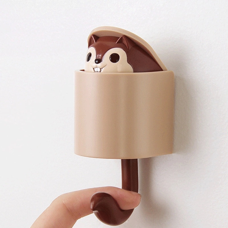 Minimalist Squirrel-Shaped ABS Wall Hooks | Home Organization & Storage