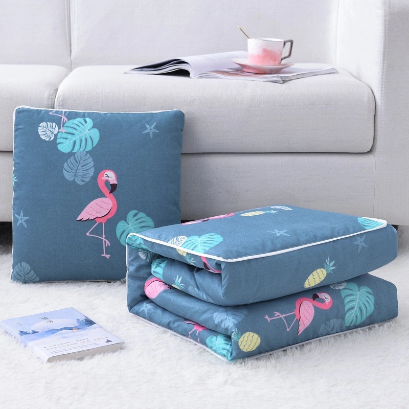 Dual-Use Home and Office Nap Pillow Quilt with Air Conditioning Feature, Printed and Foldable for Easy Storage|Home Textiles & Bedding