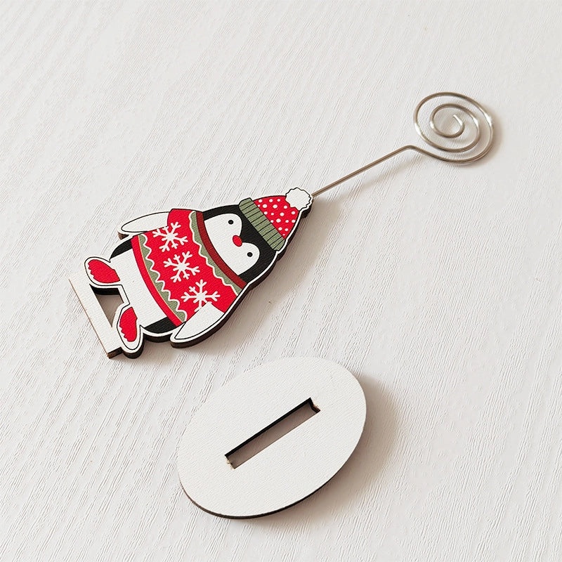 Christmas Penguin Santa Snowman Wooden Ornaments for Holiday Office and Home Table Decorations|Holiday Decorations