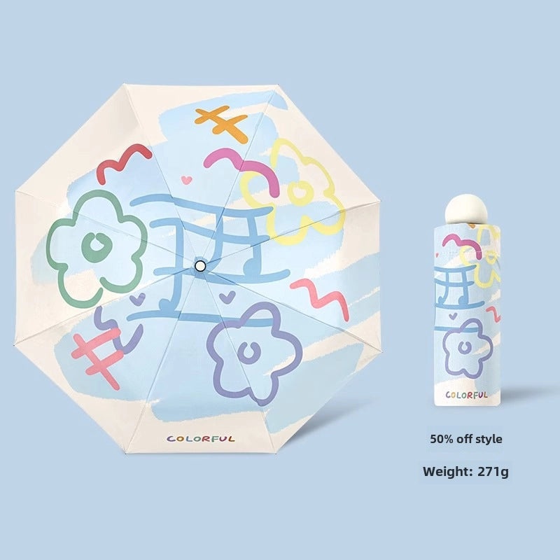 Dual-use Automatic Folding Umbrella for Women | Sun & Rain Protection UV Shield | Portable High-Grade Black Coating | Umbrellas