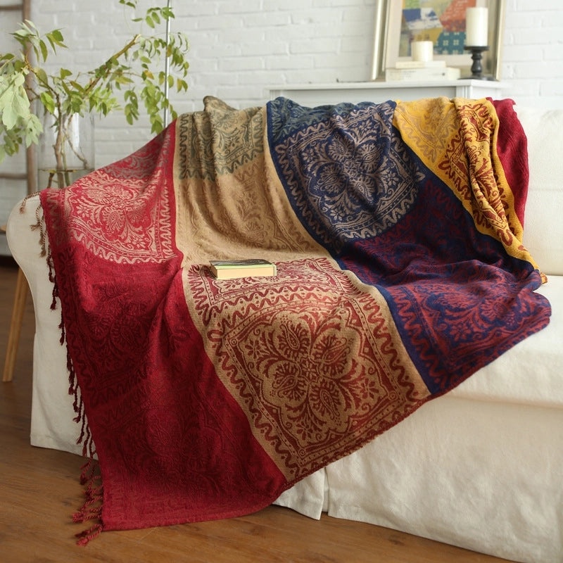 Chenille Sofa Towel Cover Non-slip Cotton Blanket Nordic Style Sofa Protector|Home Textiles & Sofa Accessories