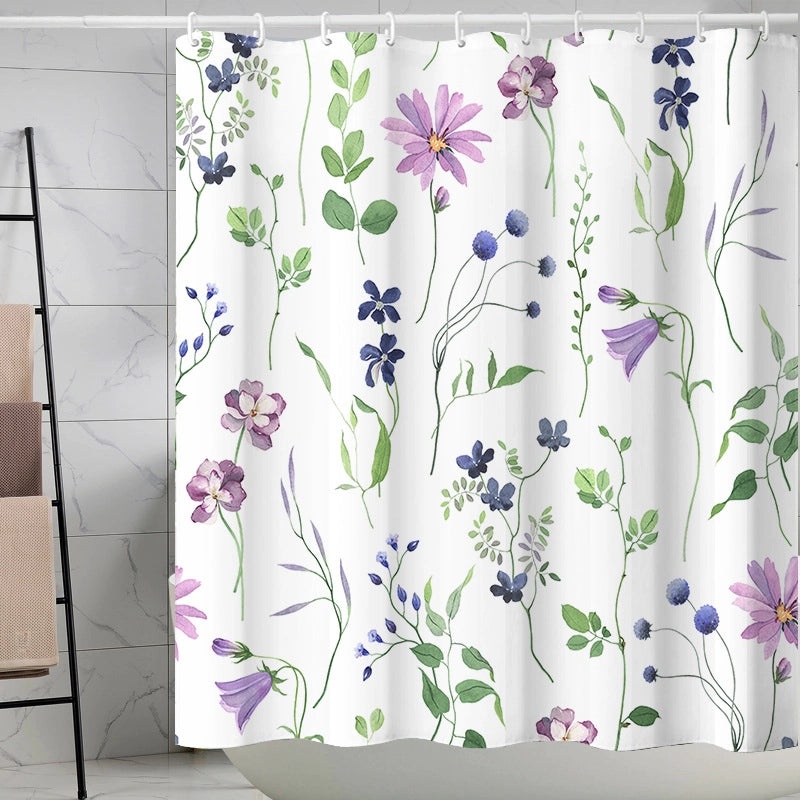 Waterproof Tropical Jungle Leaf Shower Curtain with Hooks 3D Printed Polyester for Bathroom|Shower Curtains & Accessories