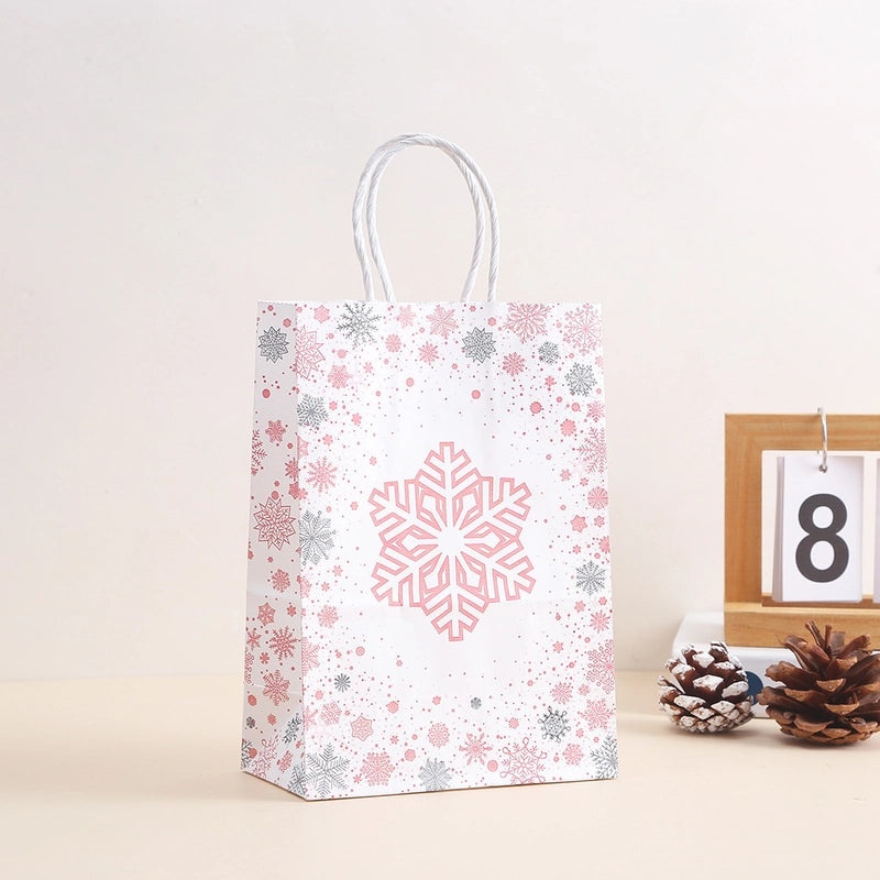 Christmas Snowflake Kraft Paper Gift Bags Cartoon Festival Party Favor Bags|Party Supplies