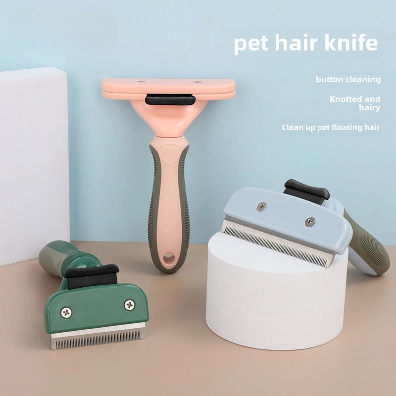 Pet Grooming Comb Dog Hair Detangling Knife One-Button Hair Removal Tool|Pet Grooming Supplies