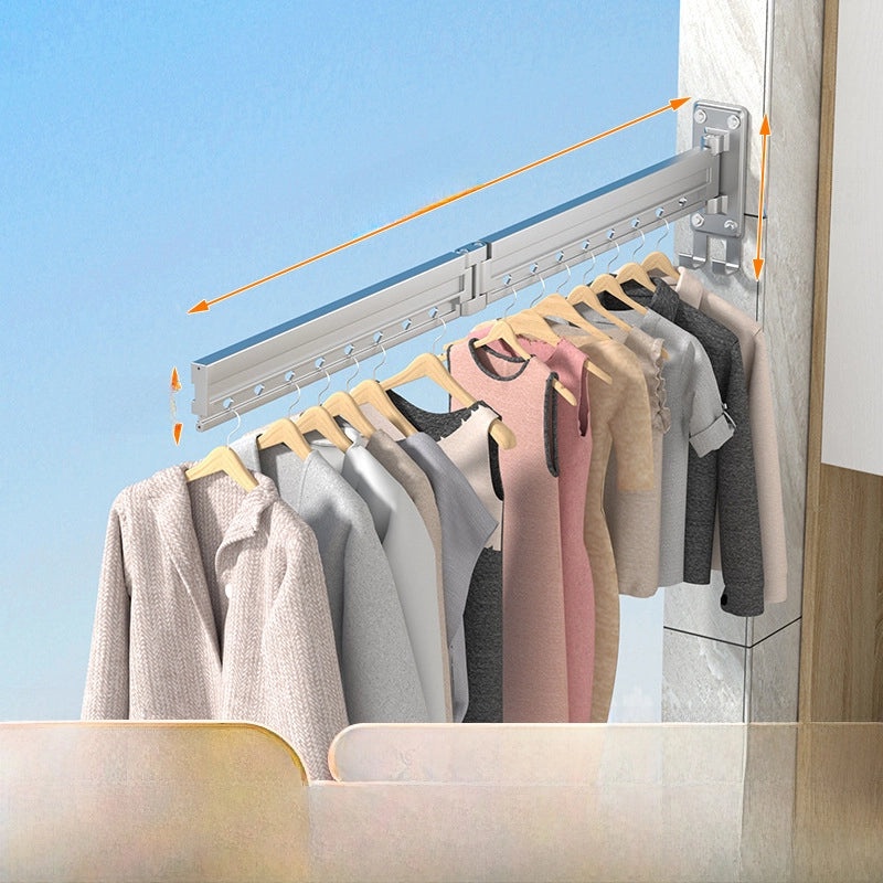 Invisible Telescopic Wall-Mounted Folding Drying Rack for Indoor Clothes and Quilts|Home & Living/Storage & Organization