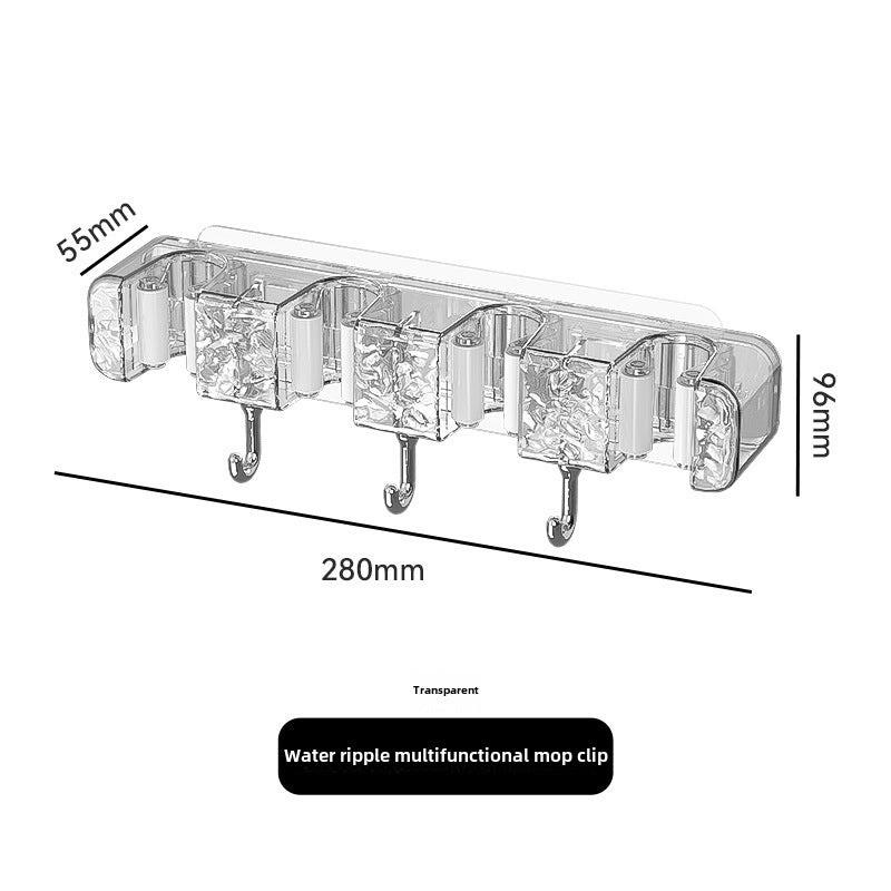 Yimijia Punch-Free Bathroom Mop Hook Holder Wall Mounted Storage Rack Mop Clip Organizer|Home Storage & Organization