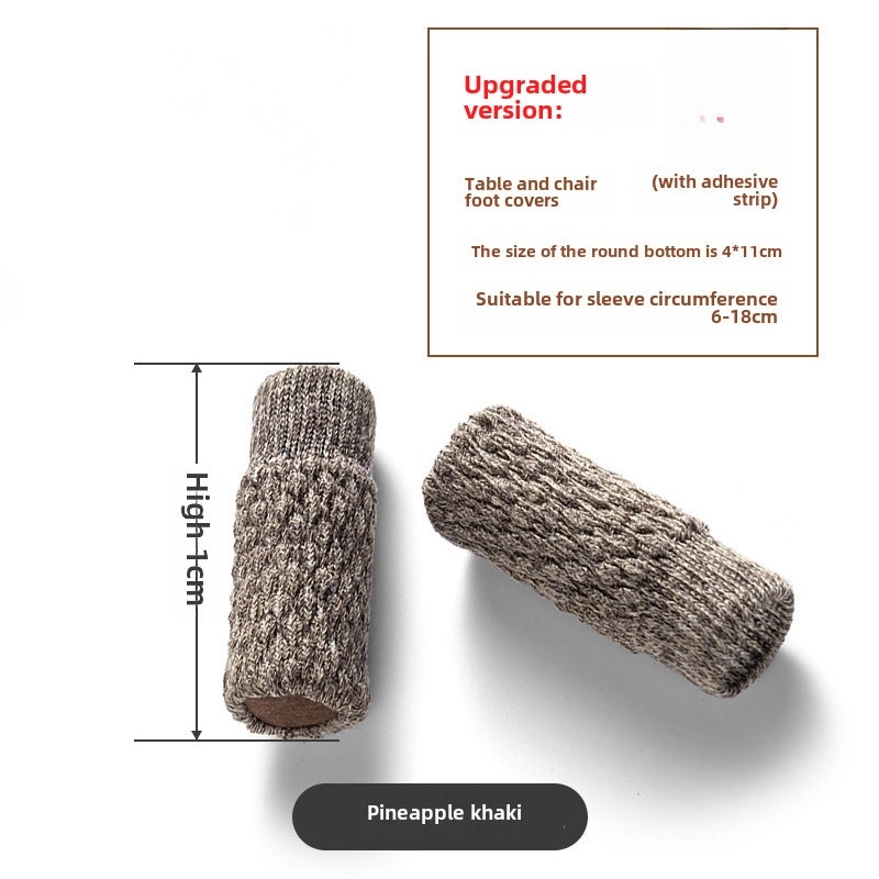 Knitted Silicone Wool Chair Foot Cover Thickened Non-slip Wear-resistant Floor Protector Felt Pad|Home Decor & Furniture Accessories