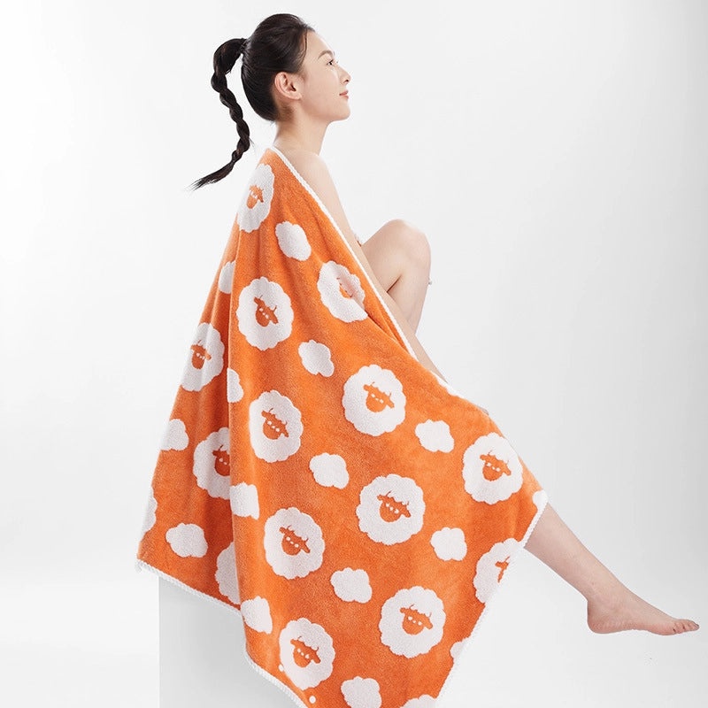 Coral Fleece Large Bath Towel Antibacterial Soft Breathable Highly Absorbent Less Lint Than Cotton Gift Included|Home & Bath Textiles