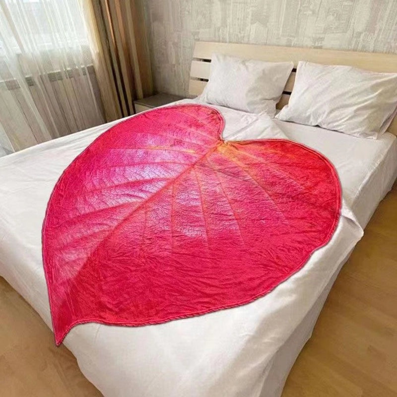 Elegant Leaf Pattern Polyester Throw Blanket for Couch and Sofa Decor | Home Decor & Living