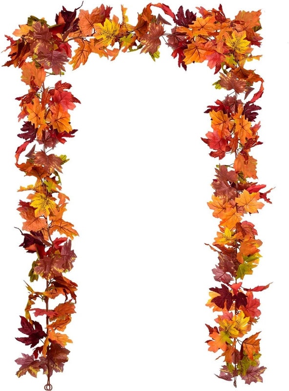 Autumn Maple Leaf Rattan Wreath Hanging Decor for Thanksgiving and Christmas | Home Decorations