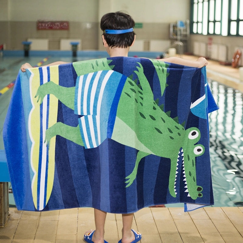 Cartoon Printed Thickened Pure Cotton Large Bath Towel for Adults and Kids | Bath Towels & Beach Towels