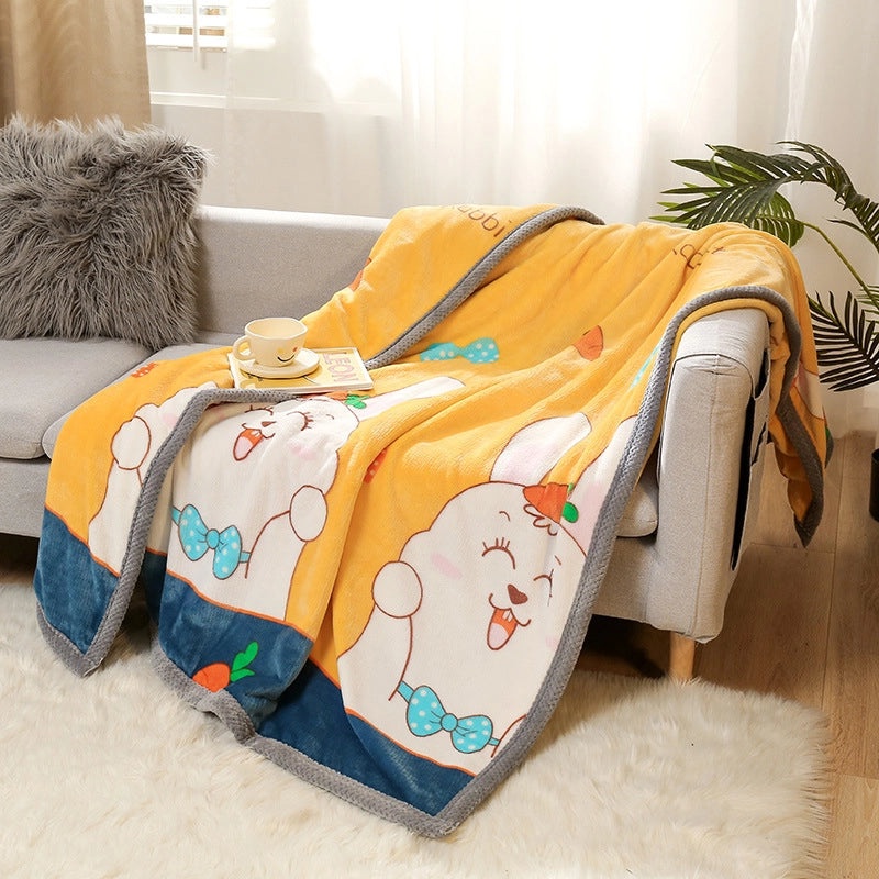 Thickened Autumn Winter Fleece Blanket Soft Coral Flannel Throw Air-conditioning Quilt Gift|Home & Living Bedding Blankets
