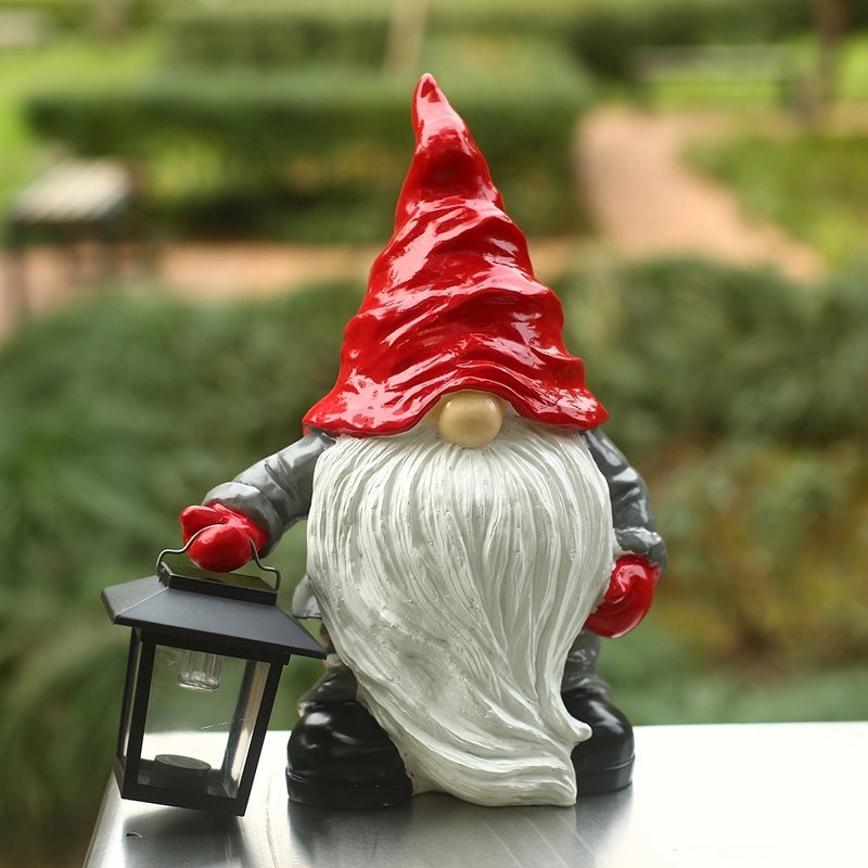 2021 New Resin Solar Lantern Dwarf Christmas Garden Holiday Decorations|Holiday Garden Ornaments