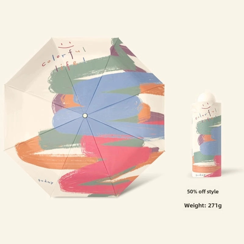 Dual-use Automatic Folding Umbrella for Women | Sun & Rain Protection UV Shield | Portable High-Grade Black Coating | Umbrellas