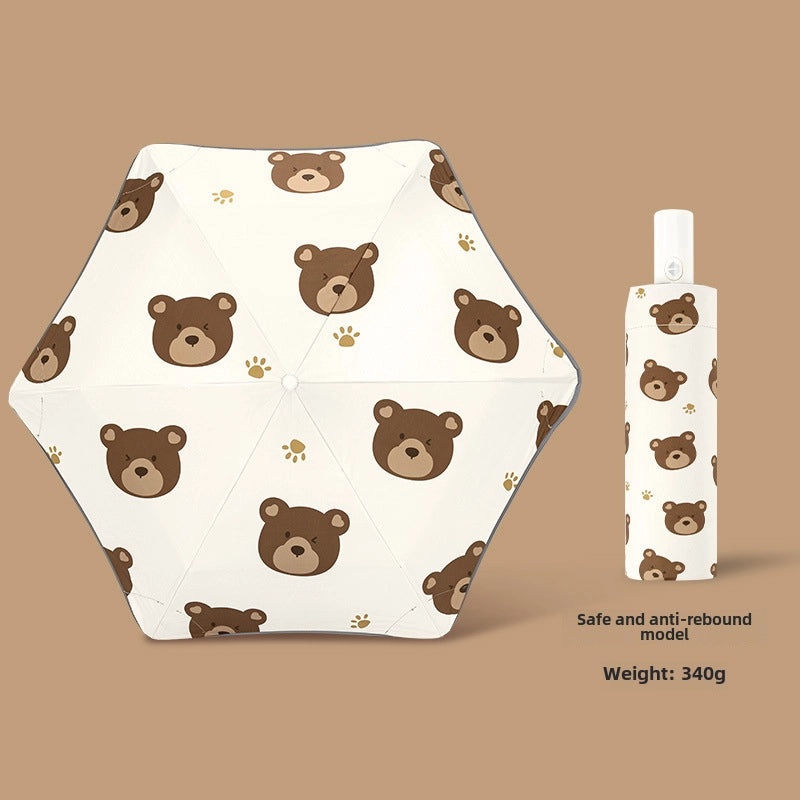 Kids Safety Anti-Rebound Folding Umbrella Cartoon Design Full Automatic Portable Dual-Use for Boys and Girls|Children's Umbrellas