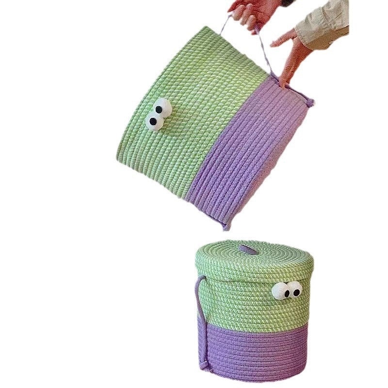 Adorable Cartoon Print Cotton Rope Storage Basket Organizer|Home Storage & Organization