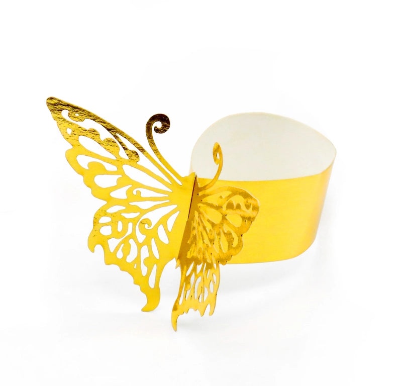 Minimalist Butterfly Napkin Rings Reflective Paper for Holidays and Daily Use|Home Decor Table Accessories