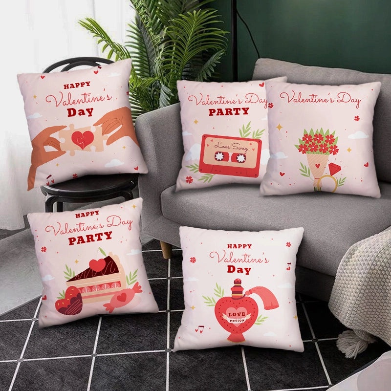 Valentine's Day Minimalist Letter Polyester Pillow Covers for Couch and Sofa Decor|Home Decor Pillows