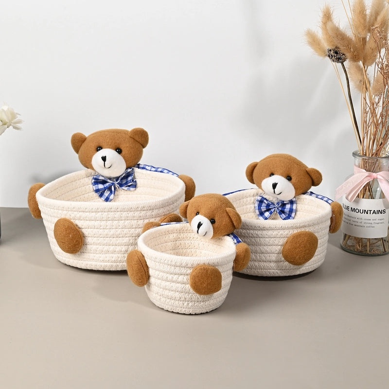 Adorable Animal Design Cotton Rope Storage Basket for Home Organization|Home Storage & Organization