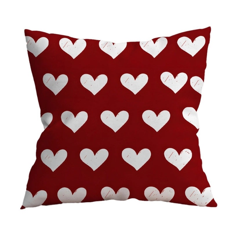 Elegant Heart-Shaped Polyester Pillow Covers for Valentine's Day | Home Decor & Sofa Accessories