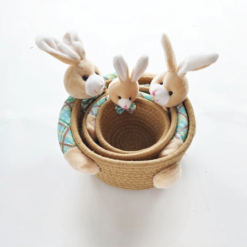 Adorable Cotton Thread Basket with Animal Design|Home Storage & Organization