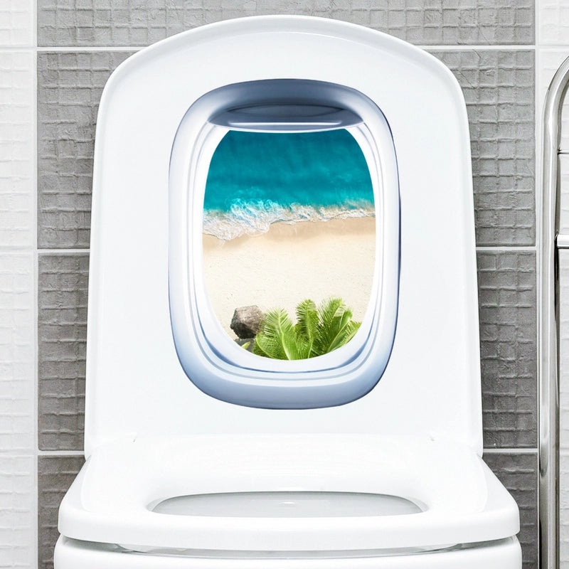 Elegant Landscape PVC Wall Sticker for Bathroom Decor|Home Decor & Wall Art