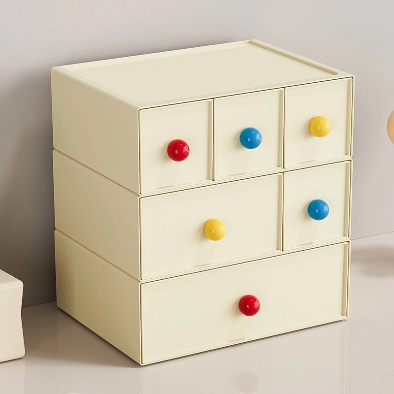 Dopamine Desk Organizer with Drawers Rubber Band Hairpin Jewelry Storage Box for Student Stationery | Desk Organizers