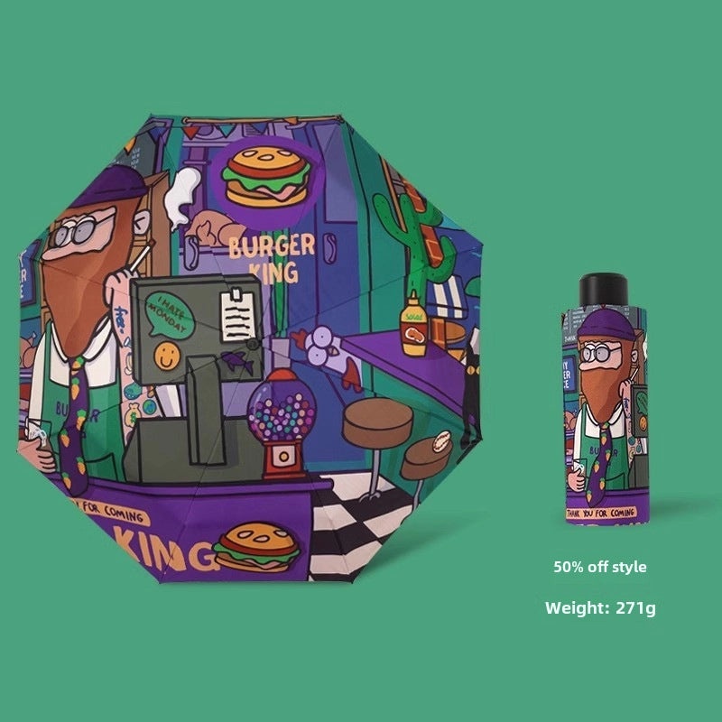 Dual-use Automatic Folding Umbrella for Women | Sun & Rain Protection UV Shield | Portable High-Grade Black Coating | Umbrellas