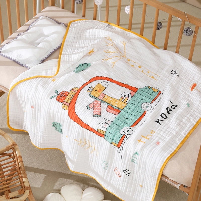 Newborn Baby Soft Cotton Bath Towel Absorbent Gauze Wrap Summer Lightweight Quilt|Baby Bath & Towels