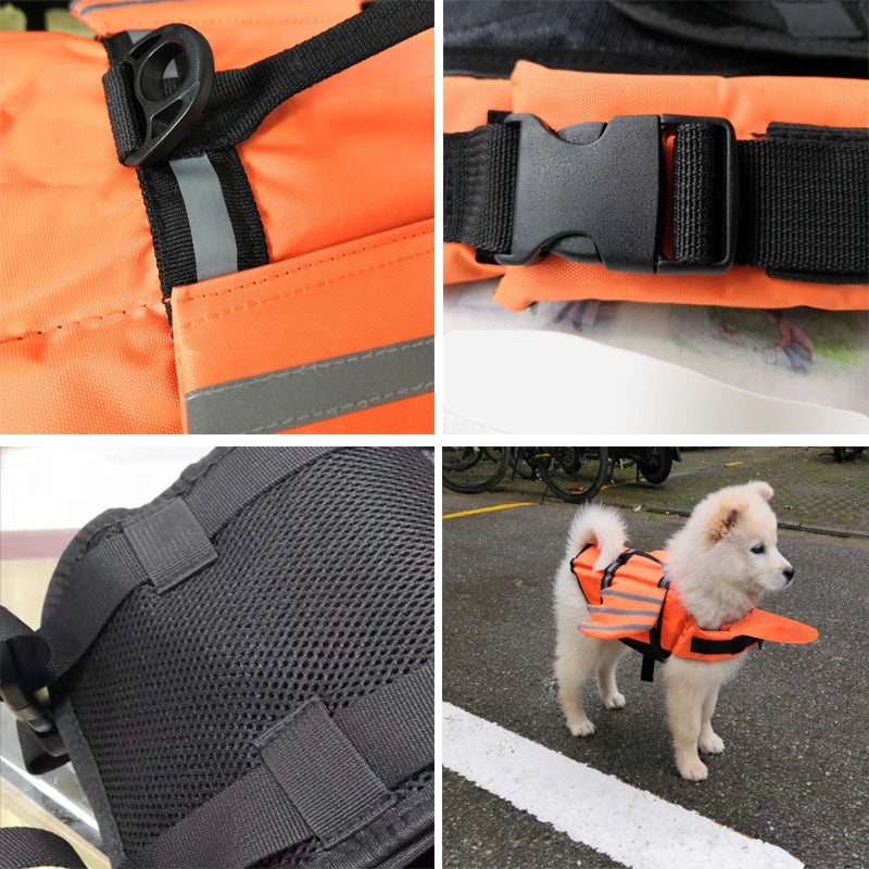 Reflective Pet Life Jacket with Angel Wings for Outdoor Swimming | Pet Safety & Outdoor Apparel