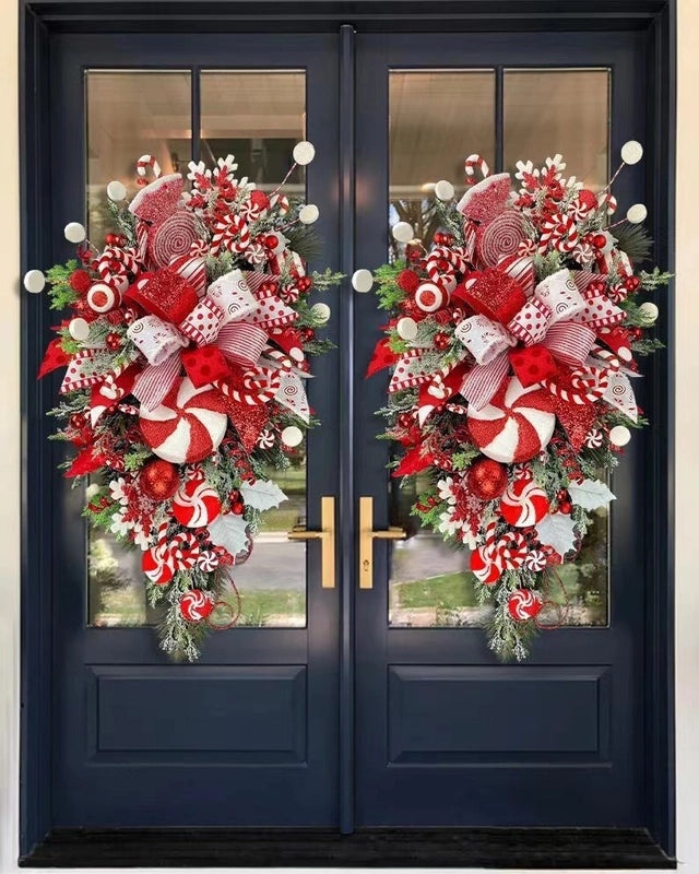 Christmas Hanging Upside Down Tree Decoration with Candy for Door and Wall | Christmas Decorations