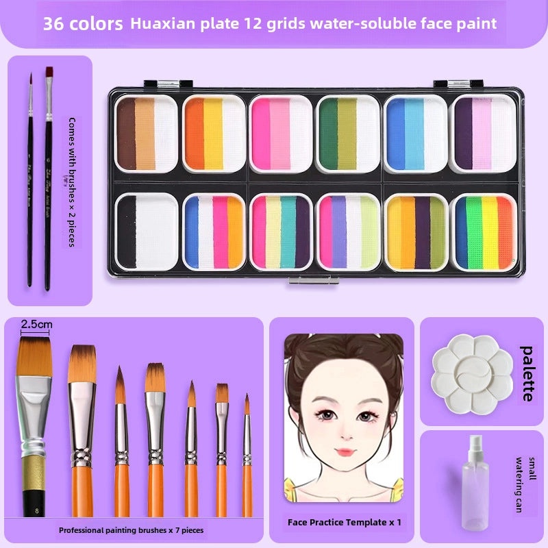 12-Color Face Paint Set for Kids Water-Soluble Safe Halloween Body Makeup|Children's Face Paint & Body Art